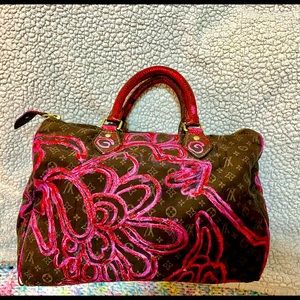 Custom painted Authentic Louis Vuitton Satchel Bag